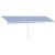 Copertină retractabilă manual, albastru și alb, 600x350 cm GartenMobel Dekor