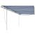 Copertină retractabilă manual cu stâlpi, albastru/alb, 6x3,5 m GartenMobel Dekor