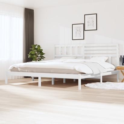 Cadru de pat fără saltea, alb, 180x200 cm, lemn masiv pin GartenMobel Dekor