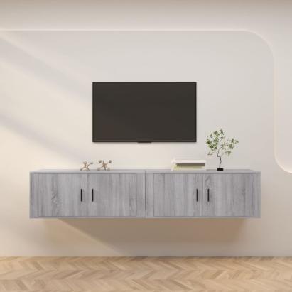 Dulapuri TV montate pe perete 2 buc. gri sonoma, 100x34,5x40 cm GartenMobel Dekor