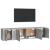 Set dulapuri TV, 3 piese, gri beton, lemn prelucrat GartenMobel Dekor