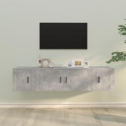 Set dulapuri TV, 3 piese, gri beton, lemn prelucrat GartenMobel Dekor