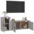 Set dulap TV, 2 piese, gri beton, lemn prelucrat GartenMobel Dekor