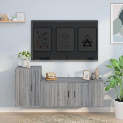 Set dulapuri TV, 2 piese, gri sonoma, lemn prelucrat GartenMobel Dekor