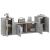 Set dulapuri TV, 3 piese, gri beton, lemn prelucrat GartenMobel Dekor