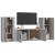 Set dulap TV, 3 piese, gri sonoma, lemn prelucrat GartenMobel Dekor