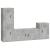 Set dulap TV, 4 piese, gri beton, lemn prelucrat GartenMobel Dekor
