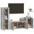Set dulap TV, 4 piese, gri beton, lemn prelucrat GartenMobel Dekor