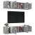 Set dulap TV, 6 piese, gri beton, lemn prelucrat GartenMobel Dekor