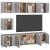 Set dulapuri TV, 7 piese, gri beton, lemn prelucrat GartenMobel Dekor