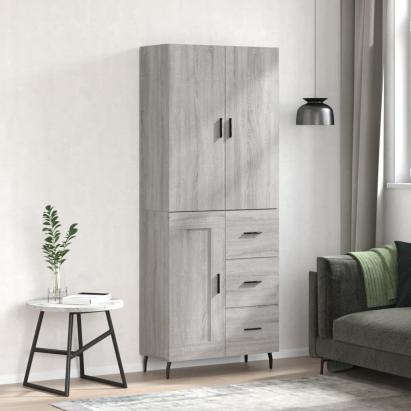 Dulap înalt, gri sonoma, 69,5x34x180 cm, lemn compozit GartenMobel Dekor