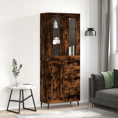 Dulap înalt, stejar fumuriu, 69,5x34x180, lemn compozit GartenMobel Dekor