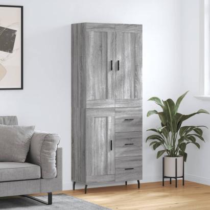 Dulap înalt, gri sonoma, 69,5x34x180 cm, lemn compozit GartenMobel Dekor