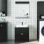 Set mobilier de baie „BERG”, 2 piese, negru, lemn masiv de pin GartenMobel Dekor