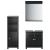 Set mobilier baie, 3 piese, „BERG” , negru, lemn masiv de pin GartenMobel Dekor