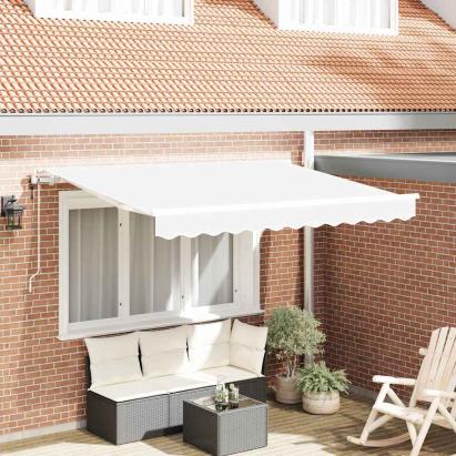 Cortina Retractabilă Alb 350x200 cm 350 x 200 cm 3.5 x 2 m GartenMobel Dekor
