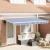 Cortina Retractabilă Manual Albastru și Alb GartenMobel Dekor