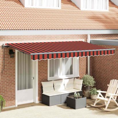 Cortina Retractabilă Manual Galben și portocaliu și alb GartenMobel Dekor