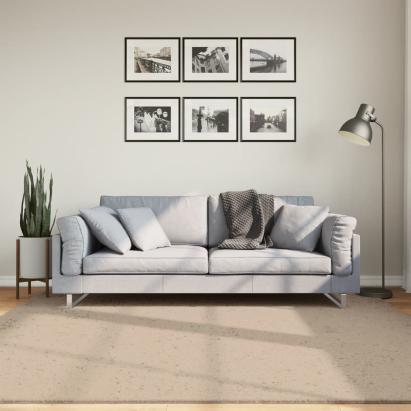 Covor HUARTE, fir scurt, moale și lavabil, nisipiu, 200x200 cm GartenMobel Dekor
