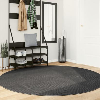 Covor "IZA" aspect scandinav, cu fire scurte, antracit, Ø 200cm GartenMobel Dekor
