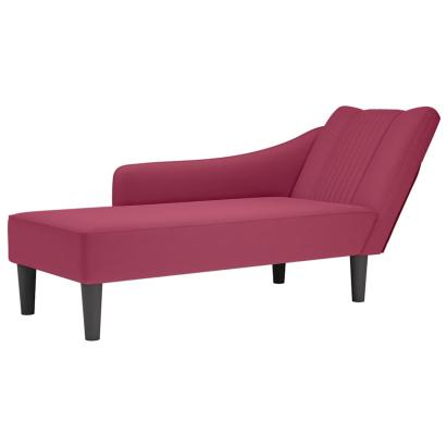 Sezlong cu cotiera dreapta Wine Red Velvet GartenMobel Dekor