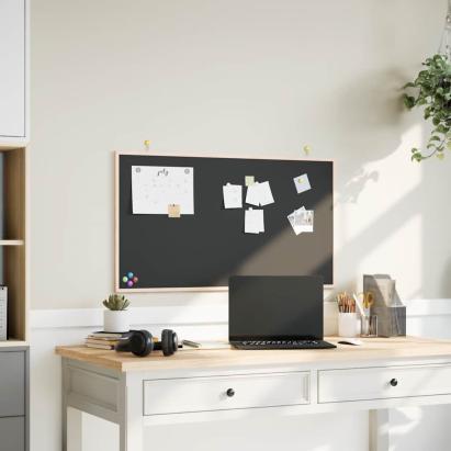 Tablă cu cadru din lemn masiv de pin negru 100x55 cm GartenMobel Dekor