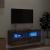 Comodă TV de perete cu lumini LED, stejar fumuriu, 100x30x40 cm GartenMobel Dekor