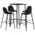Set mobilier de bar, 5 piese, negru, material textil GartenMobel Dekor