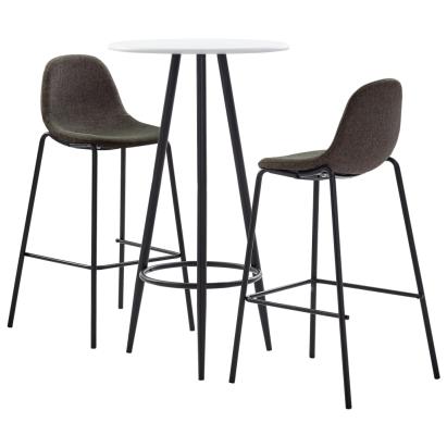 Set de bar, 3 piese, gri închis, material textil GartenMobel Dekor