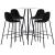 Set de bar, 5 piese, negru, material textil GartenMobel Dekor
