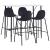 Set mobilier de bar, 5 piese, negru, material textil GartenMobel Dekor