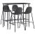 Set mobilier de bar, 5 piese, gri închis, material textil GartenMobel Dekor