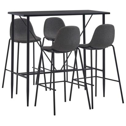 Set mobilier de bar, 5 piese, gri închis, material textil GartenMobel Dekor