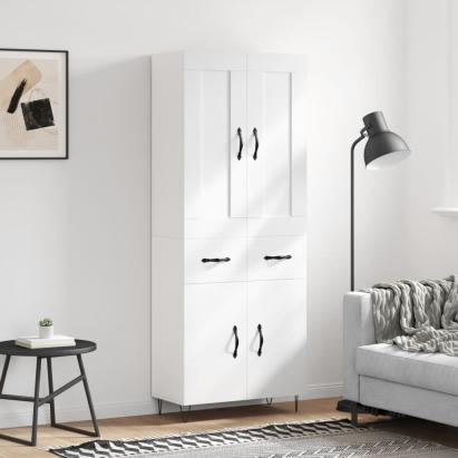 Dulap înalt, alb, 69,5x34x180 cm, lemn compozit GartenMobel Dekor