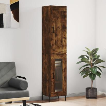 Dulap înalt, stejar fumuriu, 34,5x34x180 cm, lemn prelucrat GartenMobel Dekor