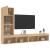 Unități de perete TV cu LED-uri, 4 piese, stejar sonoma, lemn GartenMobel Dekor