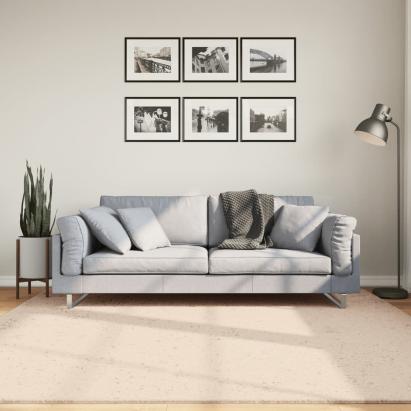 Covor HUARTE, fir scurt, moale și lavabil, bej, 200x200 cm GartenMobel Dekor