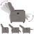 Fotoliu rabatabil, gri taupe, material textil GartenMobel Dekor