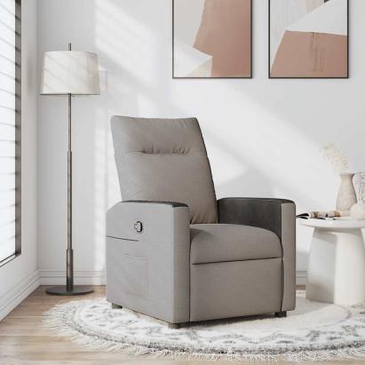 Fotoliu rabatabil, gri taupe, material textil GartenMobel Dekor
