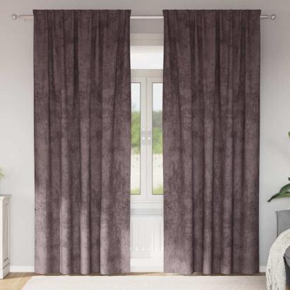 Draperie cu perdele 2 pcs Maro 260 x 140 cm Catifea GartenMobel Dekor