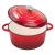 Cratita fonta emailata rosie cu capac 28cm 7litri Handy KitchenServ