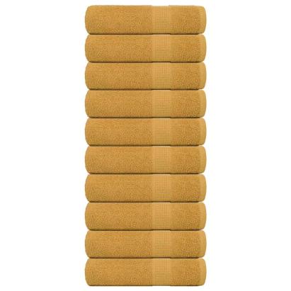Prosoape de duș 10 buc Aur 70x140 cm 360 g/m² 100% bumbac GartenMobel Dekor