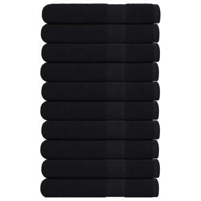 Prosoape 10 buc Negru 100x200 cm 360 g/m² 100% bumbac GartenMobel Dekor