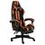 Scaun racing suport picioare, negru/portocaliu, piele eco GartenMobel Dekor