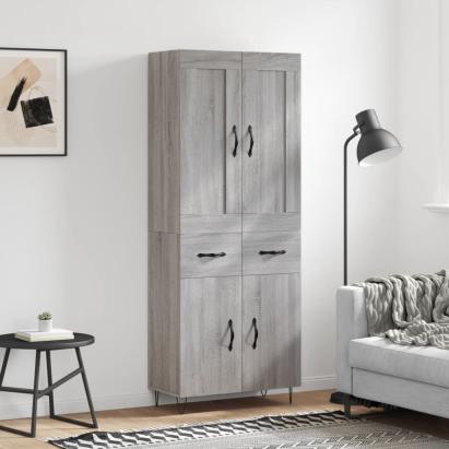 Dulap înalt, gri sonoma, 69,5x34x180 cm, lemn compozit GartenMobel Dekor