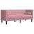 Set canapele Chesterfield cu perne rulou, 3 piese, roz, catifea GartenMobel Dekor