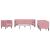 Set canapele Chesterfield cu perne rulou, 3 piese, roz, catifea GartenMobel Dekor