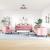 Set canapele Chesterfield cu perne rulou, 3 piese, roz, catifea GartenMobel Dekor