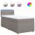 Pat box spring cu saltea, gri taupe, 90x190 cm, textil GartenMobel Dekor