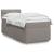Pat box spring cu saltea, gri taupe, 90x190 cm, textil GartenMobel Dekor
